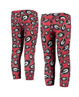 Big Girls Red, Black Georgia Bulldogs Stacked Mascot Leggings