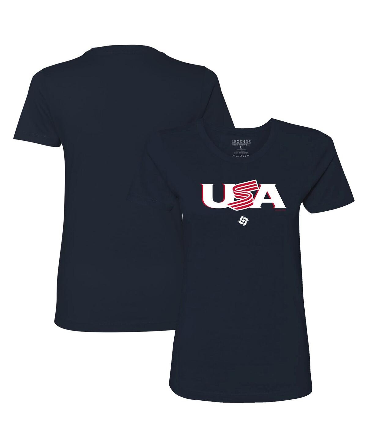 Women's Legends Navy Usa Baseball 2023 World Baseball Classic Country T-shirt - Navy