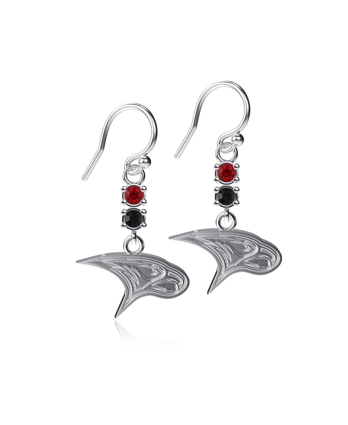 Dayna Designs Women's  North Carolina Central Eagles Dangle Crystal Earrings In Silver