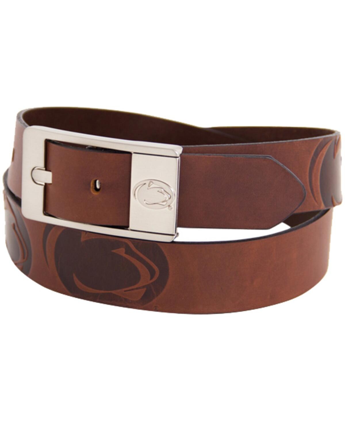Men's Penn State Nittany Lions Brandish Leather Belt - Brown - Brown