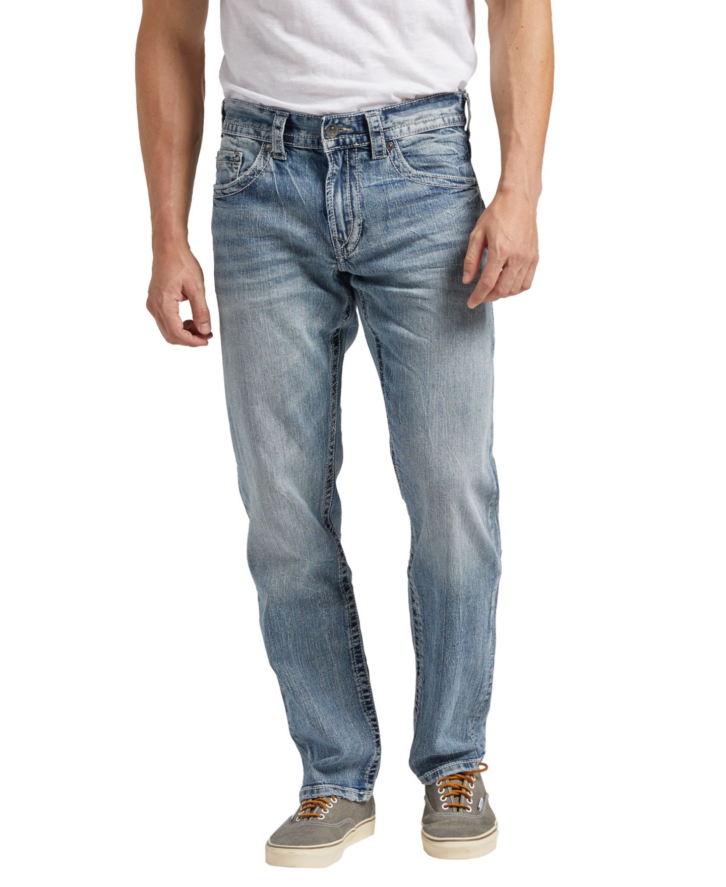 Мужские джинсы Silver Jeans Co. Eddie Athletic Fit Tapered, цвет: Индиго — фото 2