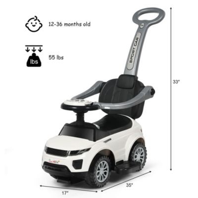 3 in 1 Ride on Push Car Toddler Stroller Sliding Car w/Music