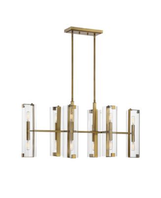 Savoy House Winfield 12-Light Linear Chandelier in Warm Brass - Macy's