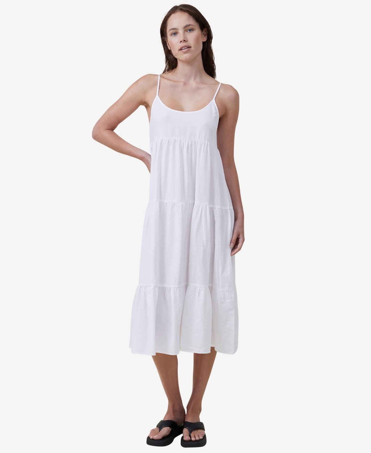 Cotton On Women's Summer Tiered Maxi Dress In White