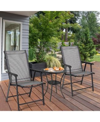 Set of 4 Outdoor Patio Folding Chairs Camping Deck Garden Pool Beach W/Armrest