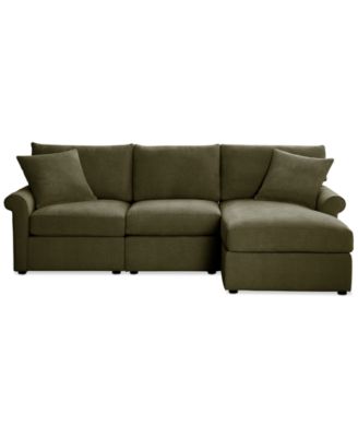 CLOSEOUT! Wrenley 99" 3-Pc. Fabric Modular Chaise Sectional Sofa, Created for Macy's