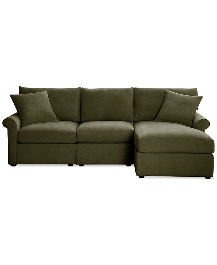 Furniture Wrenley 99" 3Pc. Fabric Modular Chaise Sectional Sofa
