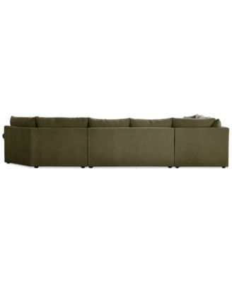 CLOSEOUT! Wrenley 170" 3-Pc. Fabric Sectional Full Sleeper Cuddler Chaise Sofa, Created for Macy's