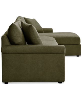 CLOSEOUT! Wrenley 134" 3-Pc. Fabric Sectional Chaise Sleeper Sofa, Created for Macy's