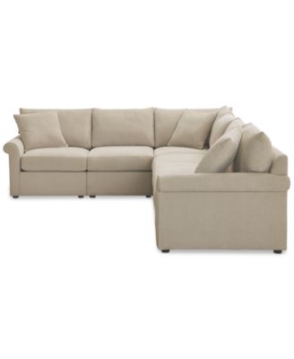 CLOSEOUT! Wrenley 137" 5-Pc. Fabric L-Shape Modular Sectional Sofa