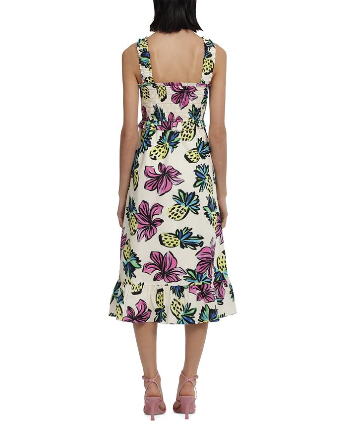 Donna Morgan Women's Pineapple-Print Square-Neck Dress - Macy's