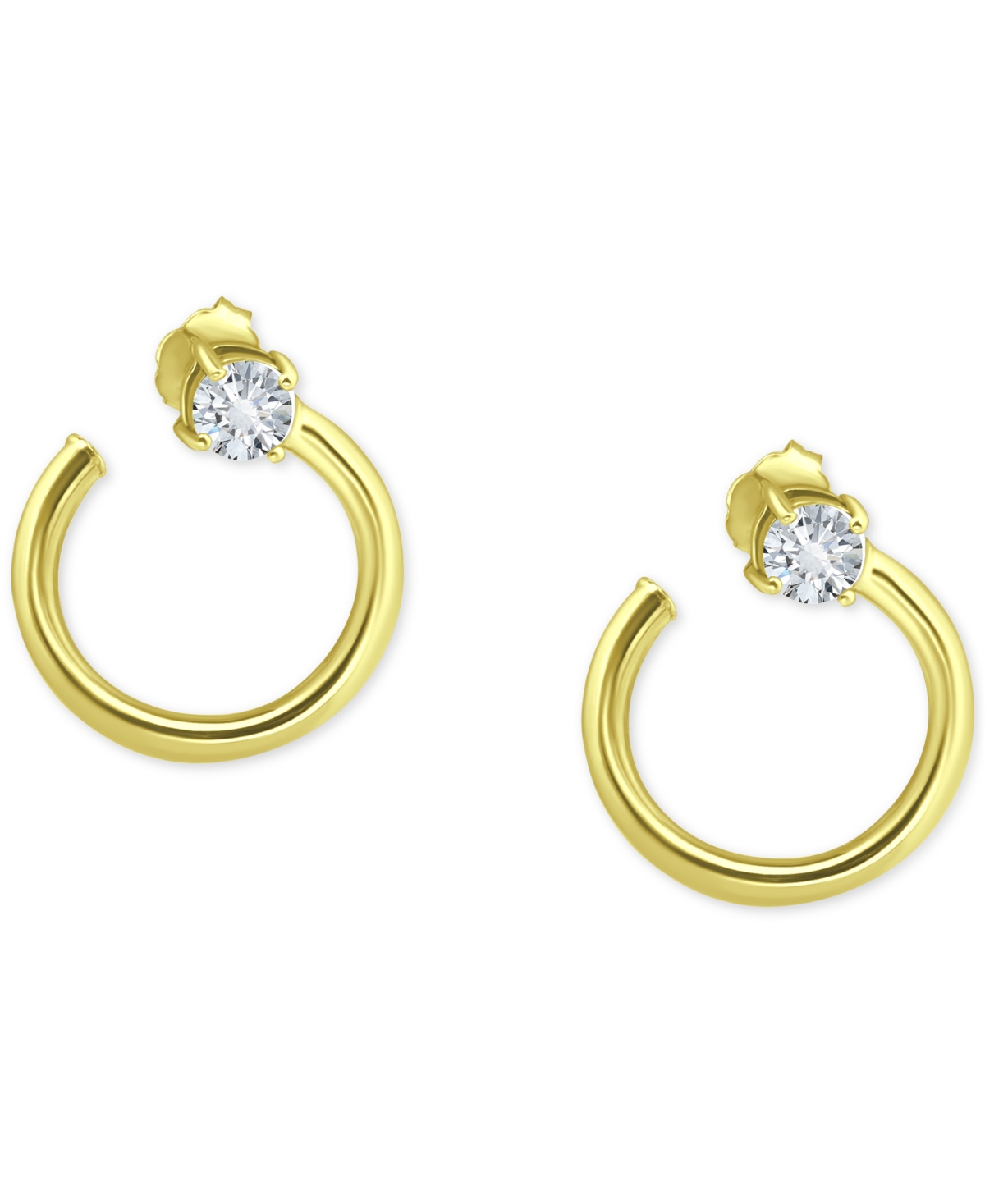 Giani Bernini Cubic Zirconia Spiral Hoop Earrings, Created For Macy's In Gold