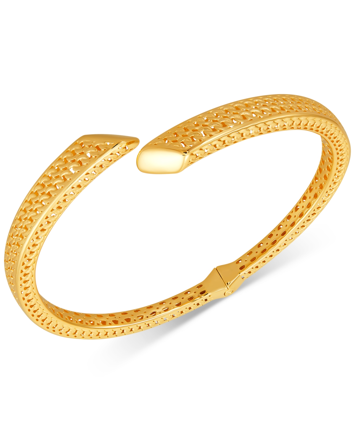 Macy's Polished Fancy Bypass Bangle Bracelet In 14k Gold