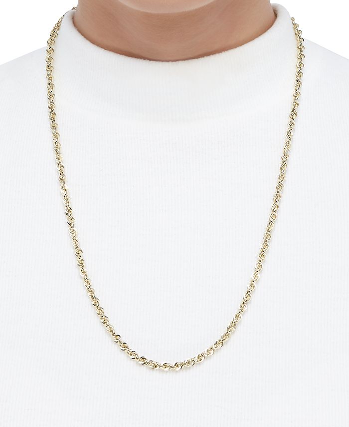 Macy's Glitter Rope Link 24" Chain Necklace (41/2mm) in 14k Gold