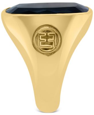 EFFY&reg; Men's Onyx Statement Ring in 14k Gold-Plated Sterling Silver