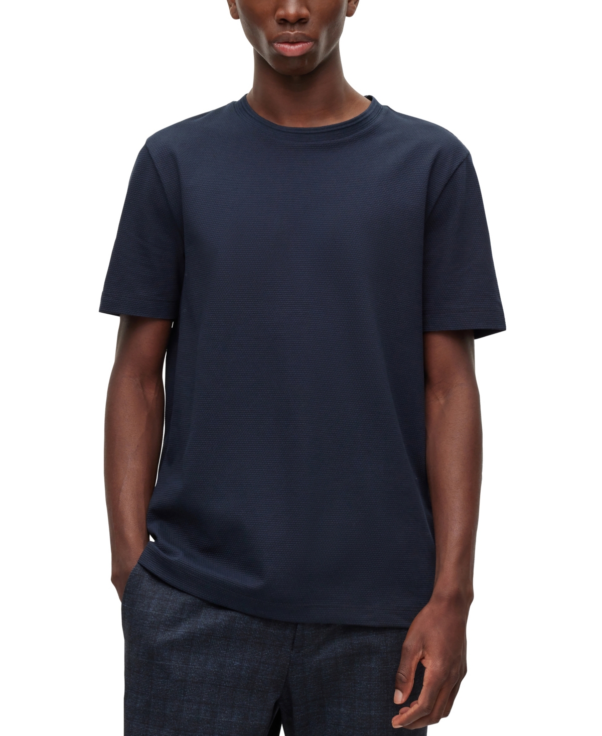 HUGO BOSS BOSS BY HUGO BOSS MEN'S BUBBLE-JACQUARD STRUCTURE T-SHIRT 
