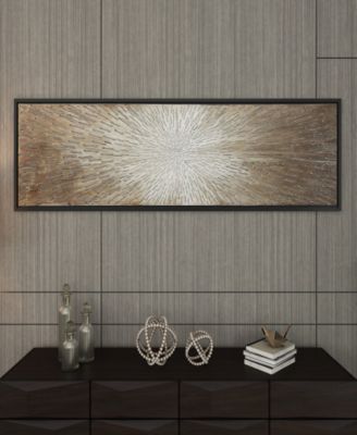 Canvas Radial Starburst Framed Wall Art with Black Frame, 71" x 1" x 20"