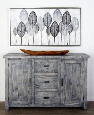 Canvas Leaf Framed Wall Art with Silver-Tone Frame, 55" x 1" x 27"