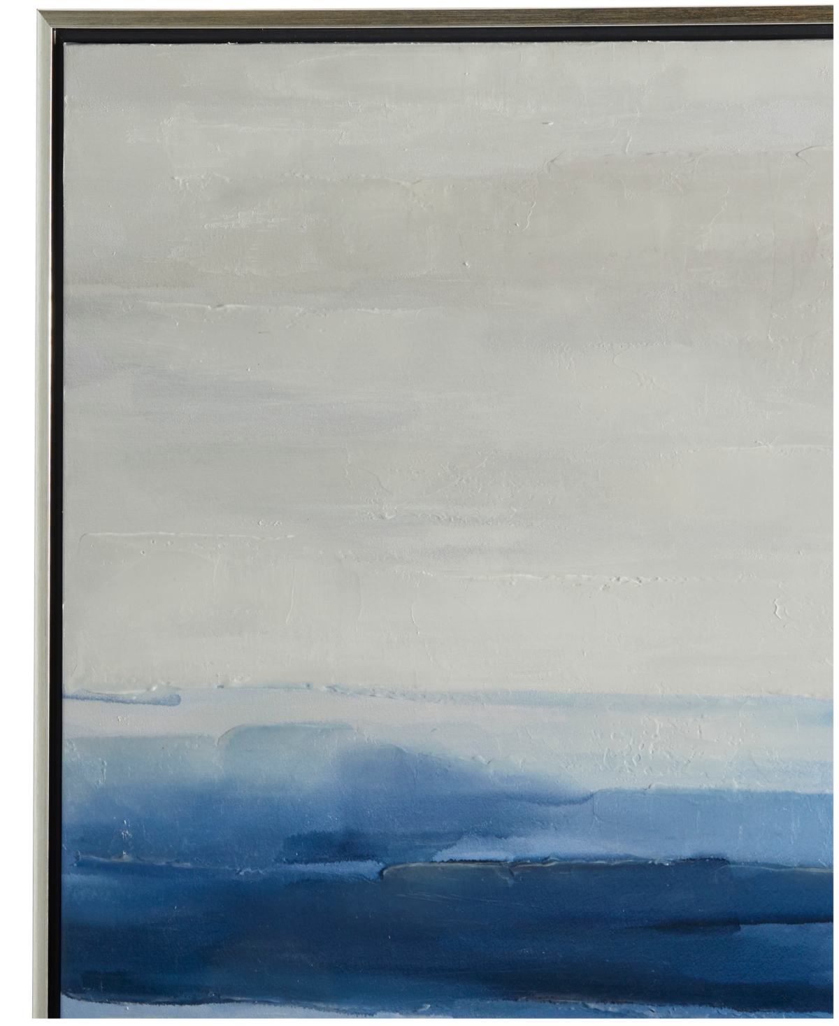 Rosemary Lane Canvas Abstract Ocean Inspired Landscape Framed Wall Art with Silver-Tone Frame, 37" x 1" x 37"