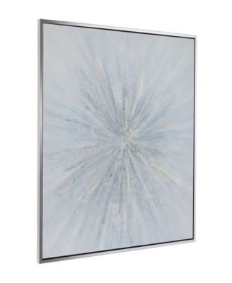 Canvas Radial Starburst Framed Wall Art with Silver-Tone Frame, 47" x 2" x 47"