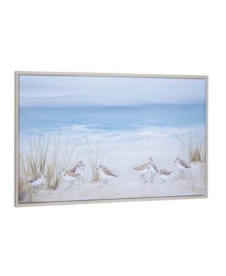 Canvas Bird Framed Wall Art with Silver-Tone Frame, 55" x 2" x 27"