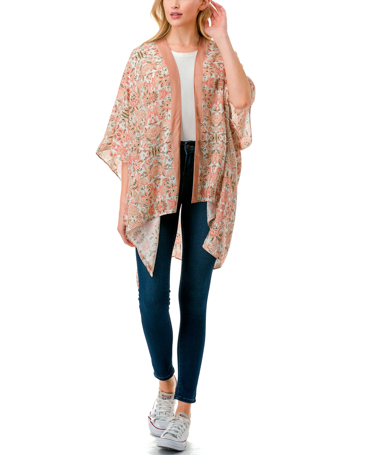 Marcus Adler Floral Kimono Cover Up In Blush
