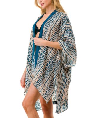 Geo Print Kimono Cover Up