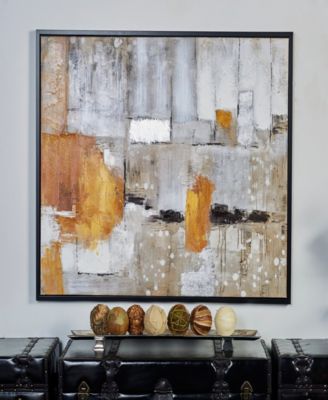 Canvas Abstract Framed Wall Art with Black Frame, 48" x 2" x 36"