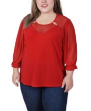 Macy's red discount plus size tops