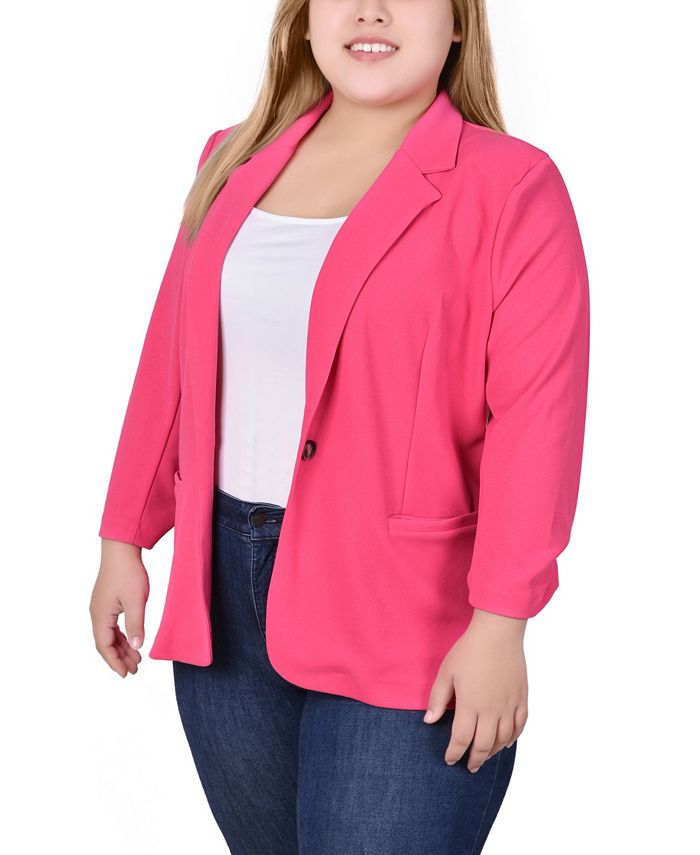 NY Collection Plus Size Sleeveless Scuba Jacket