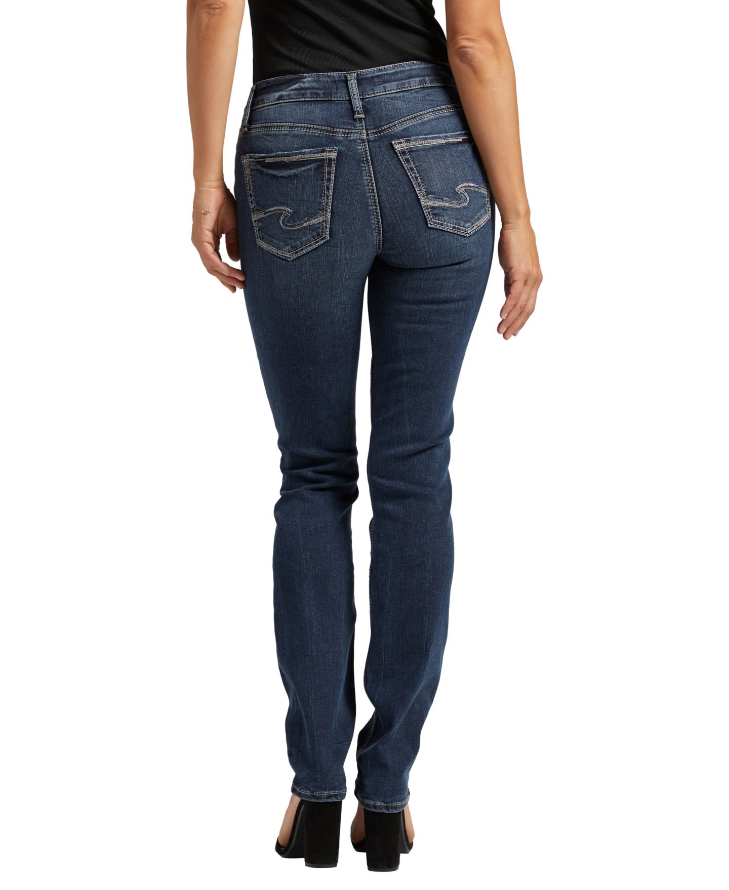 Женские джинсы Silver Jeans Co. Suki Curvy Mid Rise Straight-Leg, цвет: Индиго — фото 2