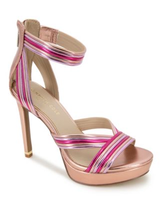 Escarpins Kenneth Cole New York "Loop It Up" Taille 6 US - Rose Et Noir à Brides - Occasion Rare
