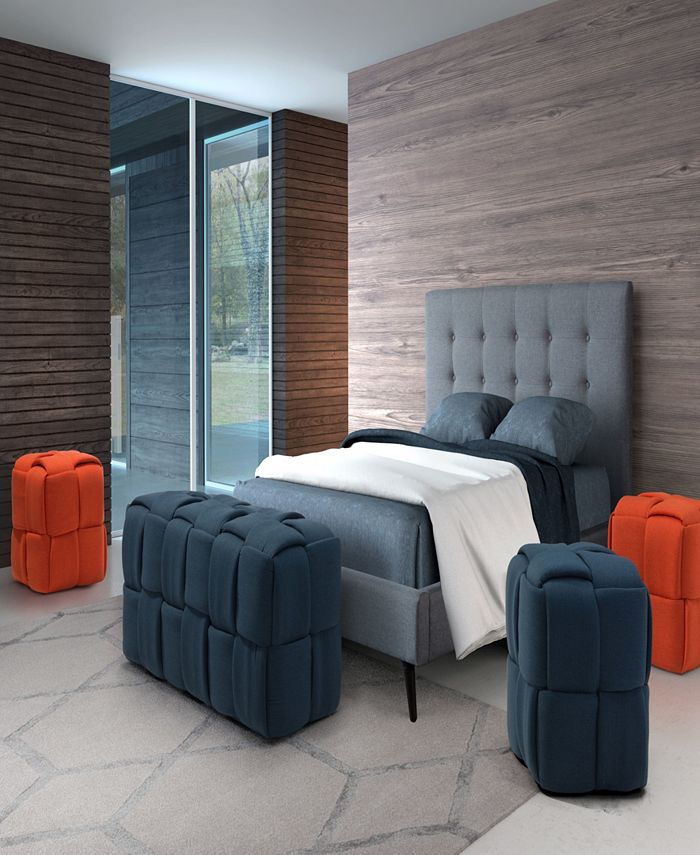 Zuo 20" Polyester Checks Weave Square Ottoman Stool & Reviews