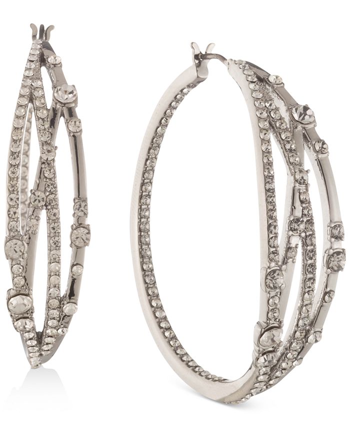 Givenchy Crystal Hoop Earrings, 1-3/10