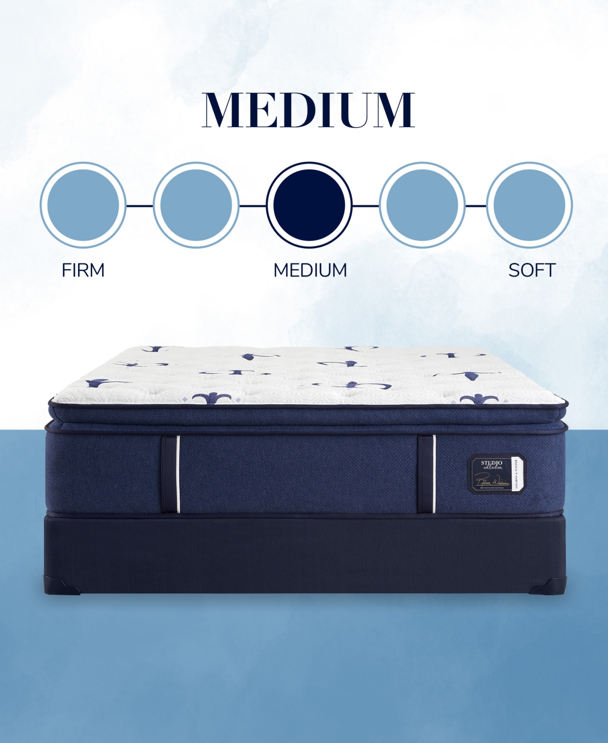 Stearns & Foster Studio 14.5" Medium Euro Pillowtop Innerspring Luxury Mattress Set- Queen Split In No Color
