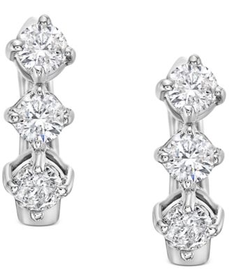 Diamond Trio Earrings (1 ct. t.w.) in 14k White Gold 