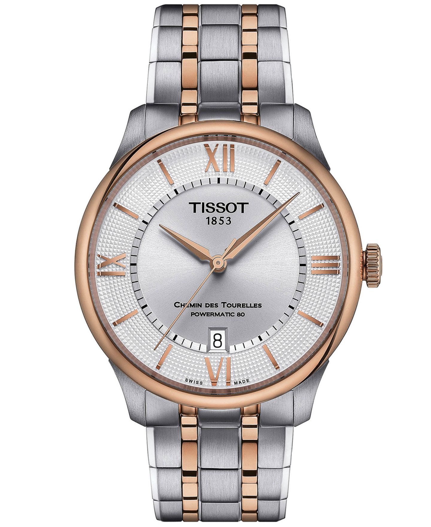 Часы Tissot Unisex Swiss Automatic Chemin des Tourelles Powermatic 80 Two-Tone Stainless Steel Bracelet Watch 39mm — фото 1