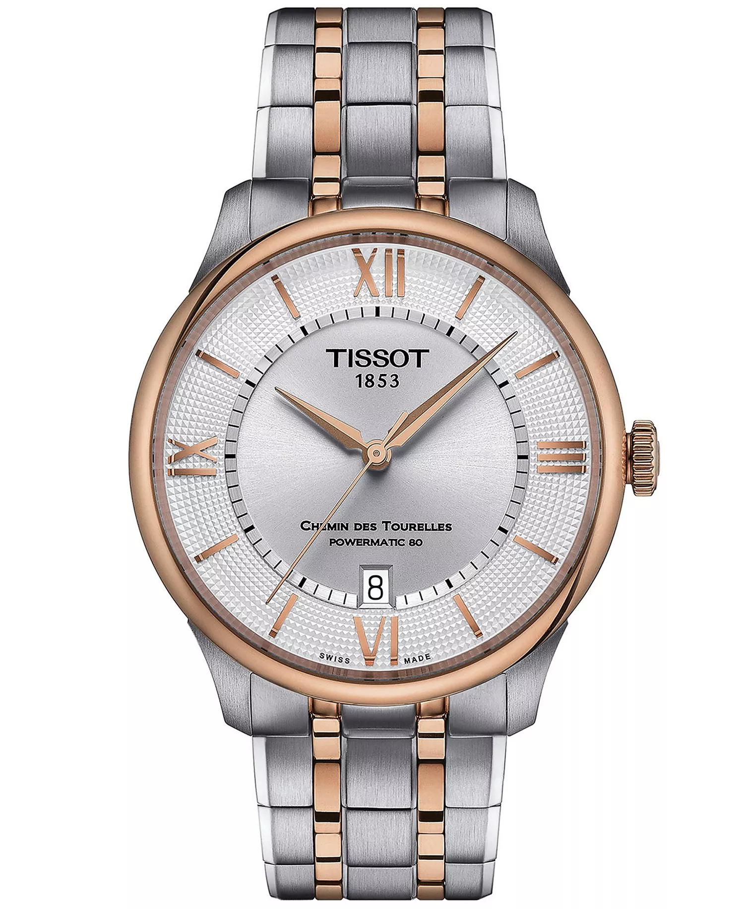 Unisex Swiss Automatic Chemin des Tourelles Powermatic 80 Two-Tone Stainless Steel Bracelet Watch 39mm