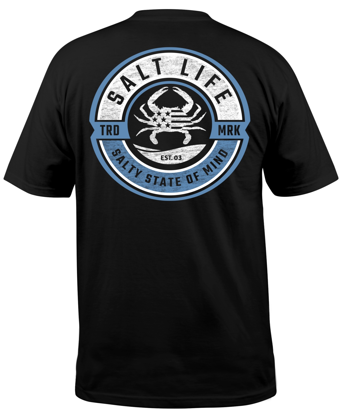 Men's Blue Crab Short-Sleeve Graphic T-Shirt - Black