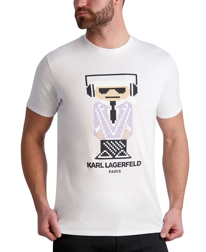 KARL LAGERFELD PARIS Men's SlimFit Textured Kocktail Karl Logo Graphic