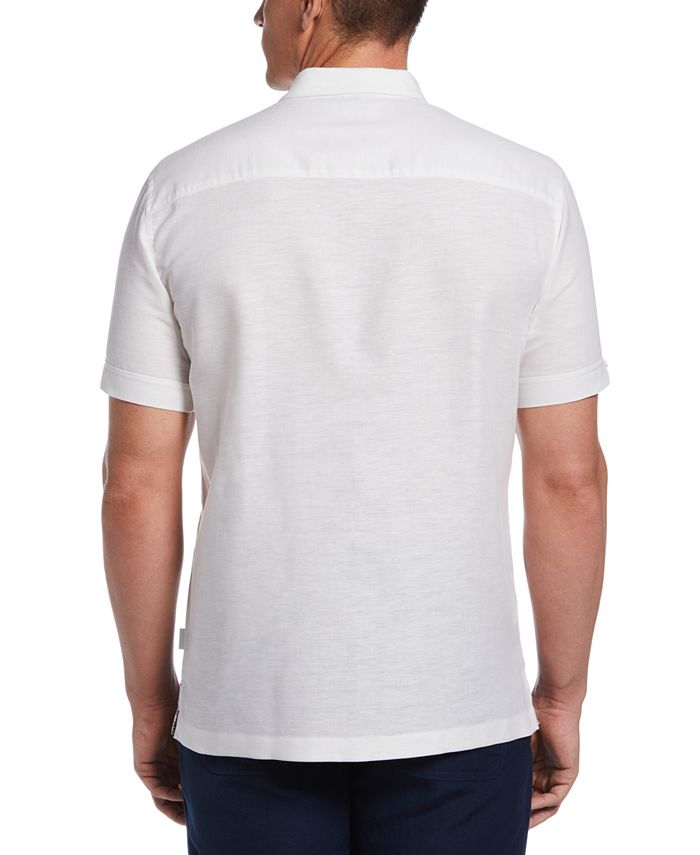 Cubavera Men's Yarn Dyed L-Shape Short-Sleeve Button-Front Shirt - Macy's