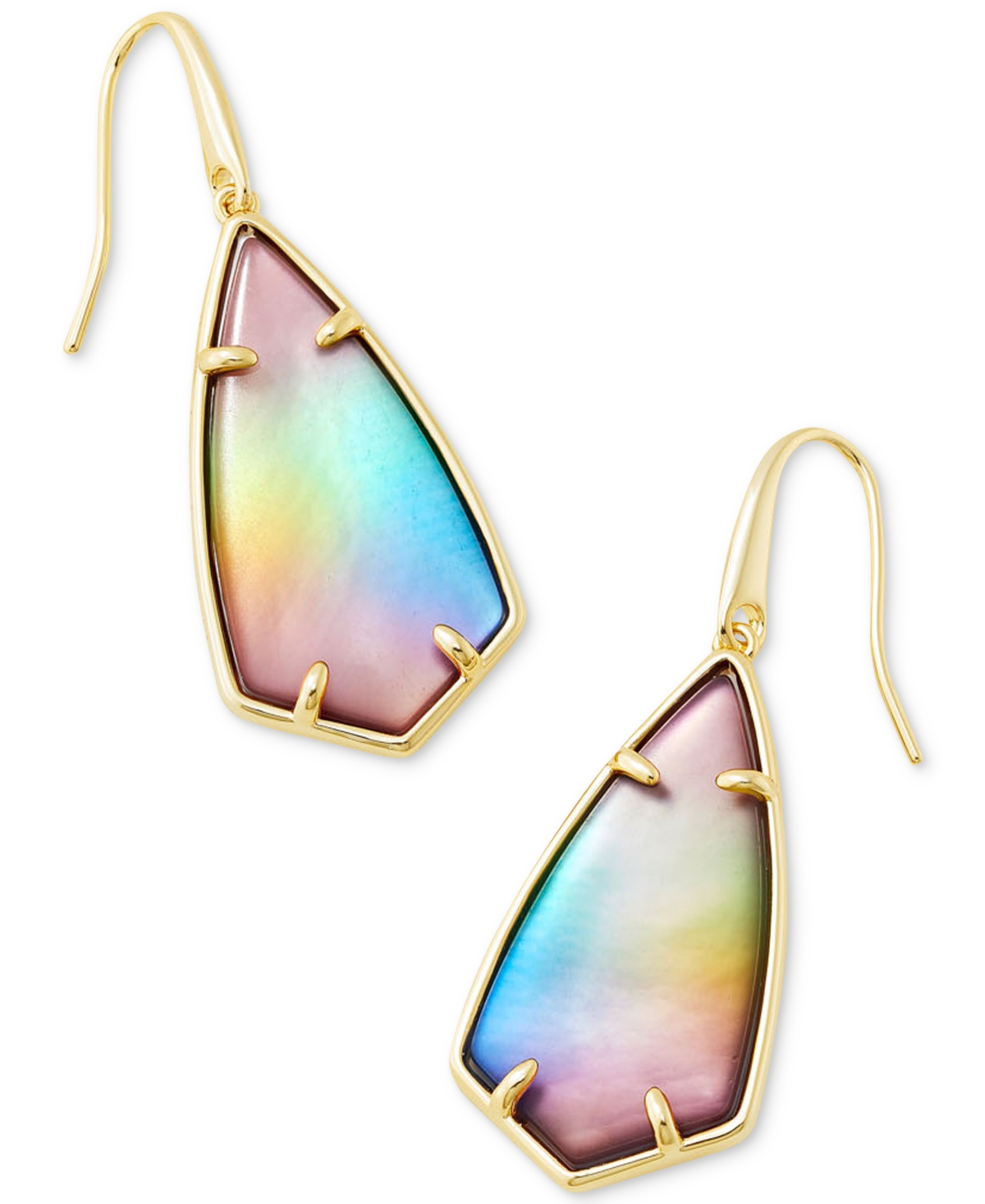 Kendra Scott Camry Drop Earrings In 14k Gold Plated In Yellow Watercolor Illusion