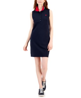Tommy Hilfiger - Women's Piqu&eacute; Knit Sleeveless Polo Dress
