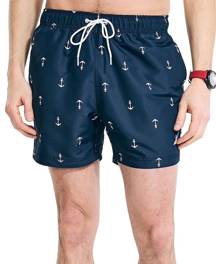 Nautica Men's Quick Dry Anchor Print 5 Swim Trunks - Macy's