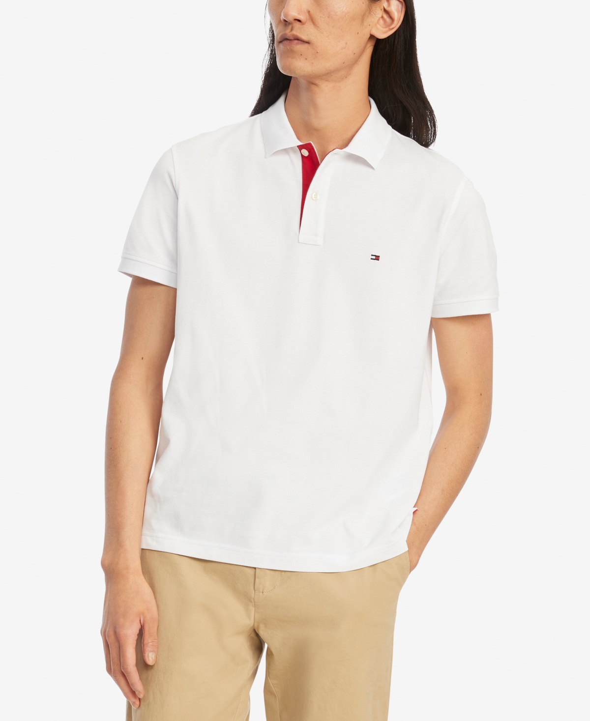 Tommy Hilfiger Regular Fit Zip Placket Tech Polo In White