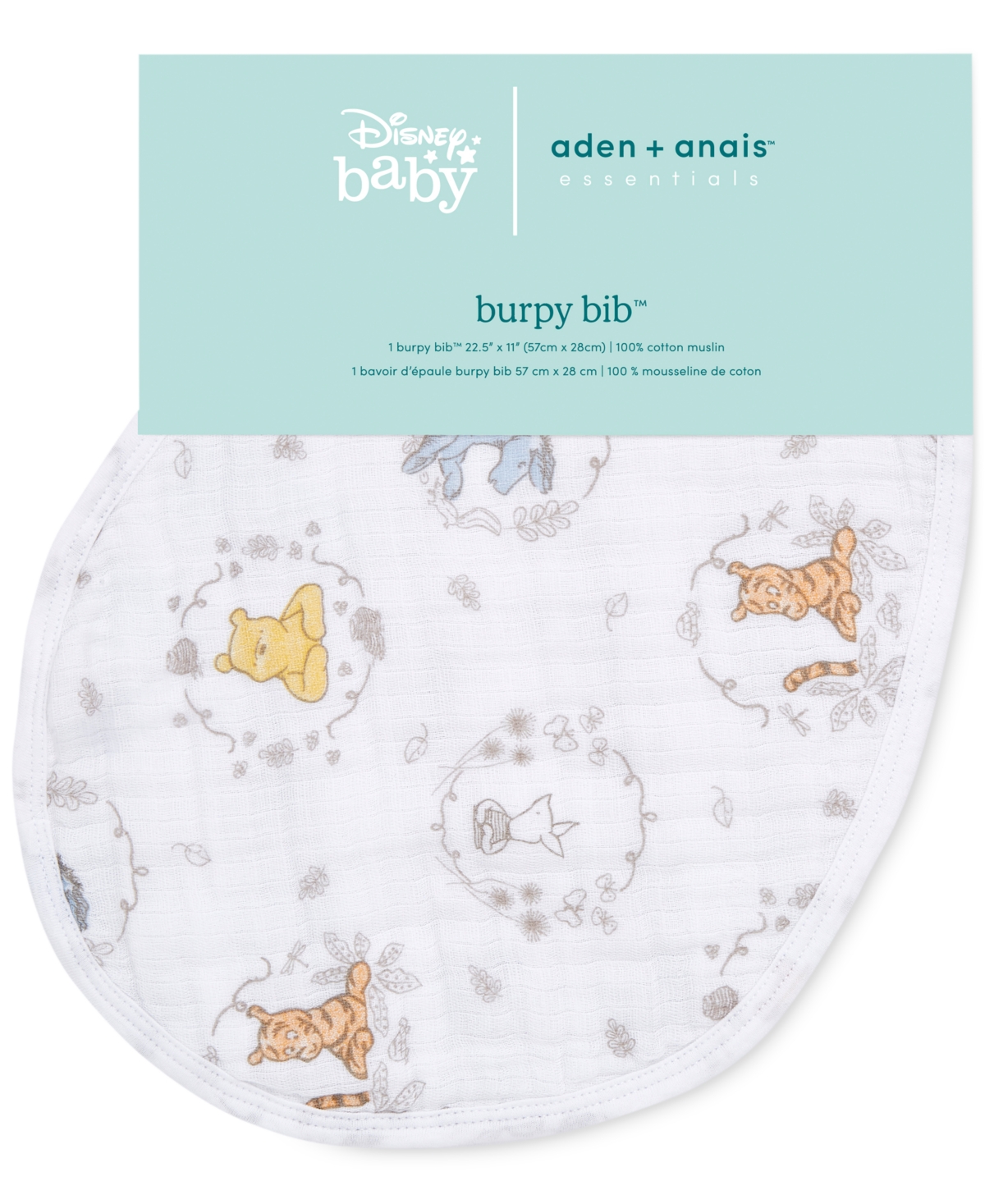Aden By Aden + Anais Baby Disney Winnie The Pooh Essential Burpy Bib In Multi