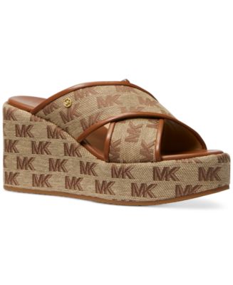 Michael Kors Women's Cary Crisscross Platform Wedge Sandals - Macy's