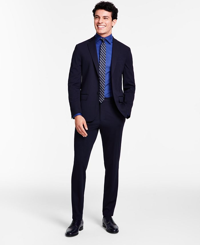 Calvin Klein Men's Slim-Fit Stretch Solid Knit Suit Separates - Macy's