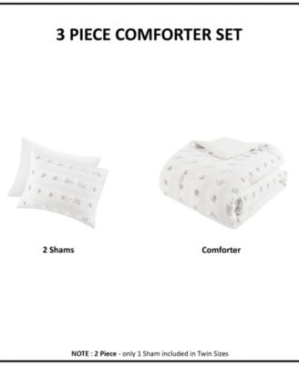Lucy Clip Jacquard 3-Piece Comforter Set, Twin/Twin XL