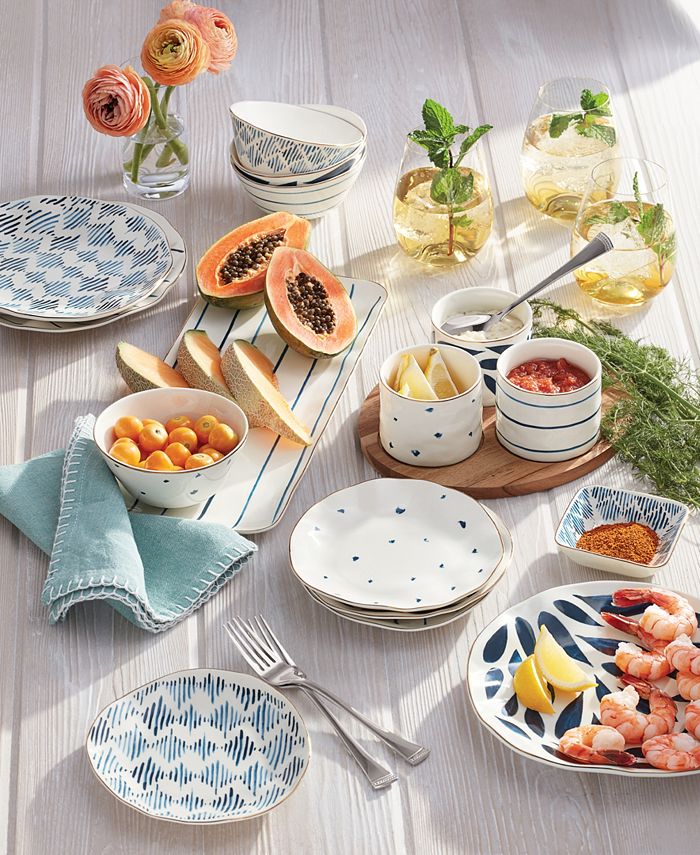 Lenox Blue Bay Set/4 Square Stacking Dip Bowls Macy's